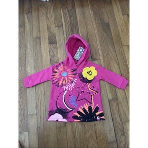 Tuc Tuc Baby Girl Plush Dress Hooded Colorful Size 12 Months